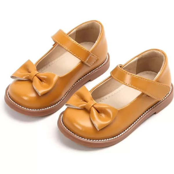 THEE BRON Girls Mary Jane Flats Toddler Kids School Uniform Party Dress ShoesAx302yellow