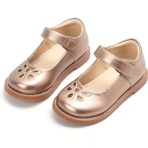 THEE BRON Girls Mary Jane Flats Toddler Kids School Uniform Party Dress ShoesAx304champagne