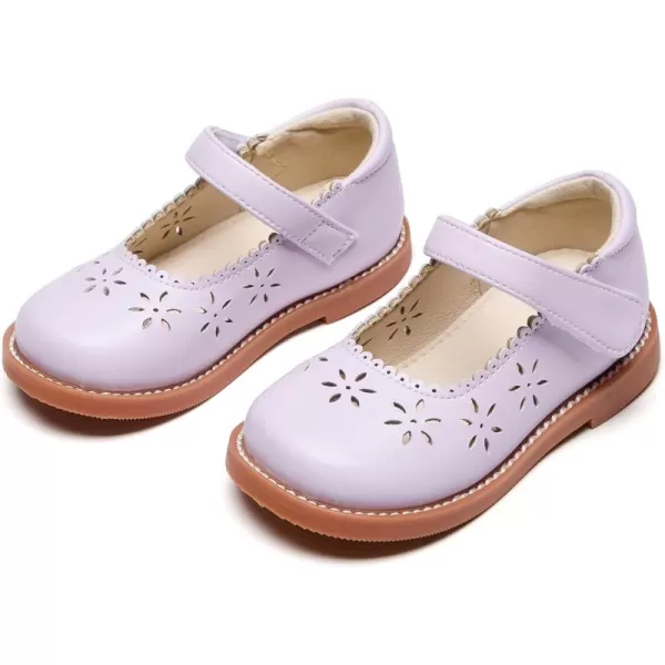 THEE BRON Girls Mary Jane Flats Toddler Kids School Uniform Party Dress ShoesAx306purple
