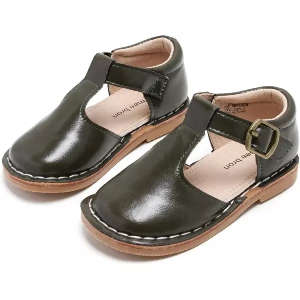 THEE BRON Girls Mary Jane Flats Toddler Kids School Uniform Party Dress ShoesAx308green