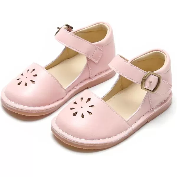 THEE BRON Girls Mary Jane Flats Toddler Kids School Uniform Party Dress ShoesAx320pink