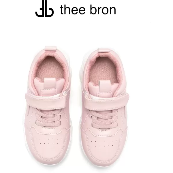 THEE BRON Boys Girls Athletic Sneakers Walking Lightweight Kids Running Tennis ShoesAm03pink