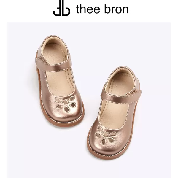 THEE BRON Girls Mary Jane Flats Toddler Kids School Uniform Party Dress ShoesAx304champagne