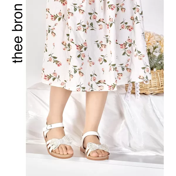 THEE BRON Girls Sandals Toddler Summer Dress ShoesAa308white