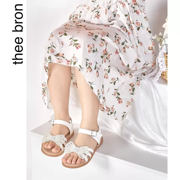 THEE BRON Girls Sandals Toddler Summer Dress ShoesAa308white