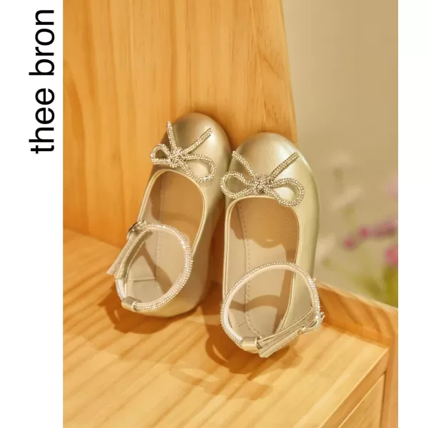 THEE BRON Girls ToddlerLittle Kid Ballet Mary Jane Flat Dress ShoesAf336gold