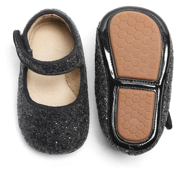 THEE BRON Infant Toddler Baby Soft Sole Leather Shoes for Girls Boys Walking Sneakers8720black