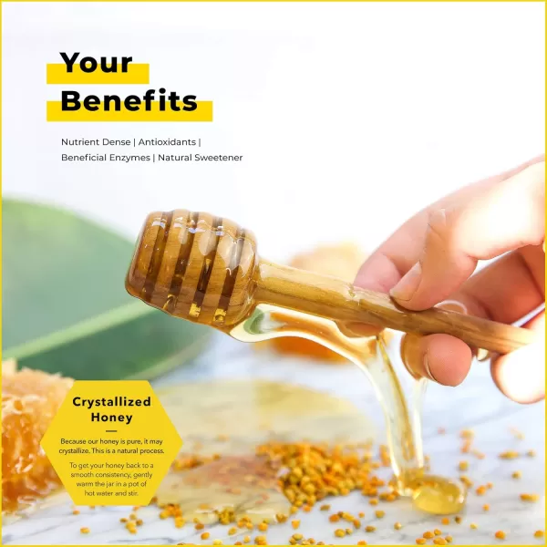 BEEKEEPERS NATURALS Wildflower Honey  Raw Wildcrafted and Unprocessed Rich in Nutrients and Beneficial Enzymes  Notes of Mint ampamp Lavender100 Raw Pure Honey  Paleofriendly GlutenFree 2pack
