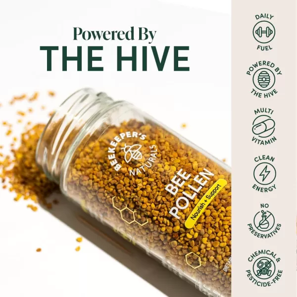 Beekeepers Naturals  100 Raw Bee Pollen Granules Natural Preserved Enzymes Source of Vitamin B Minerals Amino Acids ampamp Protein  Paleo ampamp Keto Friendly Gluten Free 52 oz