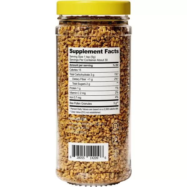 Beekeepers Naturals  100 Raw Bee Pollen Granules Natural Preserved Enzymes Source of Vitamin B Minerals Amino Acids ampamp Protein  Paleo ampamp Keto Friendly Gluten Free 52 oz