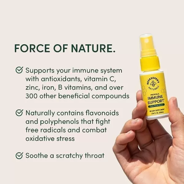 Beekeepers Naturals Immune Support Kit  Propolis Throat Spray  Honey Cough Drops  Vitamin C Liposomal  Effective ampamp Natural Sore Throat ReliefKids Immune Bundle