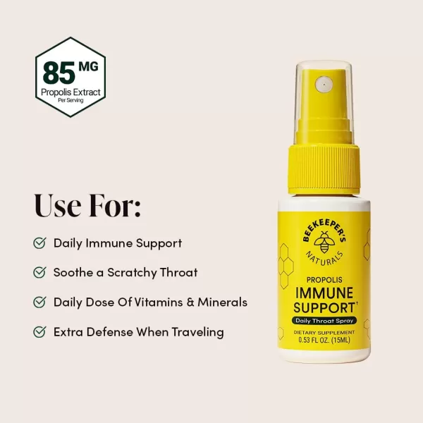 Beekeepers Naturals Immune Support Kit  Propolis Throat Spray  Honey Cough Drops  Vitamin C Liposomal  Effective ampamp Natural Sore Throat ReliefStarter Kit