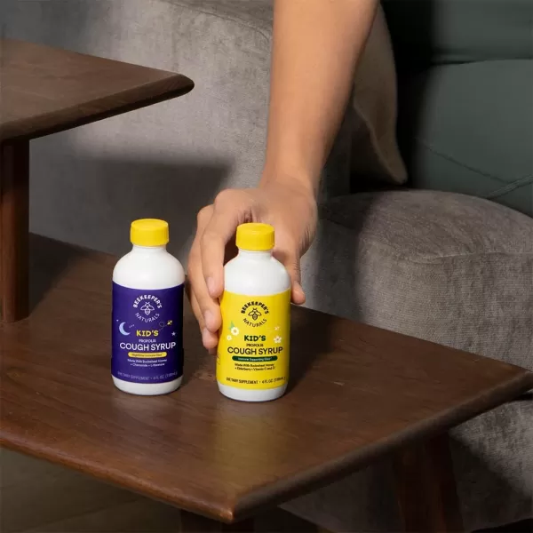 Beekeepers Naturals Propolis Honey Cough Syrup Nighttime for Kids Immune Support with Propolis Elderberry ampamp Raw Honey  Sleep Support with Chamomile ampamp LTheanine  Gluten Free 4 ozKids PM Cough Syrup