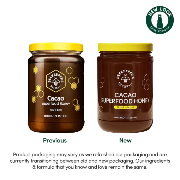 Beekeepers Naturals Superfood Cacao Honey  Organic Raw Ecuadorian Cacao with Antioxidants Iron and Calcium Free of Gluten Dairy ampamp Sugar 11lbs