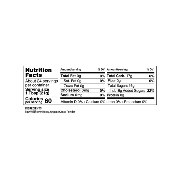 Beekeepers Naturals Superfood Cacao Honey  Organic Raw Ecuadorian Cacao with Antioxidants Iron and Calcium Free of Gluten Dairy ampamp Sugar 11lbs