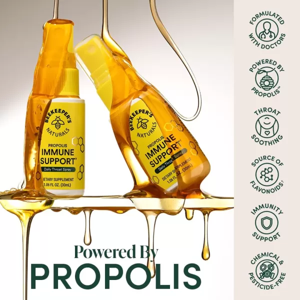 Kids Propolis Throat Spray  Natural Immune Support ampamp Sore Throat Relief  by BEEKEEPERS NATURALS  Has Antioxidants ampamp GlutenFree 106 oz Pack of 1 KidsAdult Propolis 2 Packs
