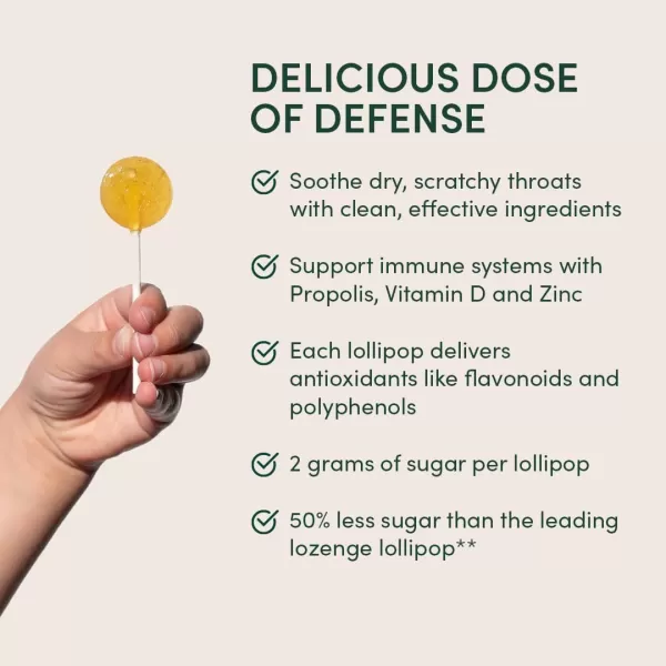 Kids Throat Soothing Lollipops by Beekeepers Naturals  Doctor Formulated Immune Support Vitamin D ampamp Honey Under 2g Sugar Clean Ingredients15 ct3 Flavor Variety Pack