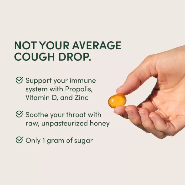 Soothing Honey Cough Drops  Immune Support with Vitamin D Zinc and Propolis  by Beekeepers Naturals  Throat Soothing Lozenges 14 Ct3 Flavors Pack