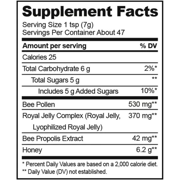 Superfood Honey by Beekeepers Naturals  Bee Pollen Royal Jelly Propolis Honey  Natural Energy Immune Support Mental Clarity Athletic Performance 44 oz116 Ounce Pack of 1