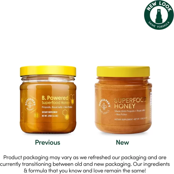 Superfood Honey by Beekeepers Naturals  Bee Pollen Royal Jelly Propolis Honey  Natural Energy Immune Support Mental Clarity Athletic Performance 44 oz440 Ounce Pack of 1