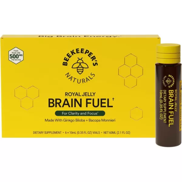BEEKEEPERS NATURALS BLXR Brain Fuel  Memory Focus and Clarity Liquid Formula Supports Productivity Royal Jelly Ginkgo Biloba Bacopa Monnieri Keto Friendly Gluten ampamp CaffeineFree 6 ct21 Fl Oz Pack of 1