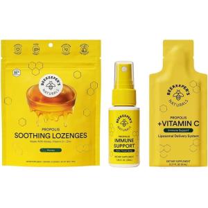 imageBeekeepers Naturals Kids Immune Liposomal Vitamin C 500 mg Vitamin C Elderberry Vitamin D Propolis ampamp Honey KidFriendly Immune Support  Mixed Berry Flavor Easy to Use Bioavailable 30 Ct3 Piece Set