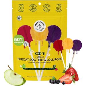 imageKids Prebiotic Fiber Lollipops by Beekeepers Naturals  Doctor Formulated Fiber Supplement Supports Digestive Regularity 3g of Fiber ampamp Honey Raspberry Blast ampamp Sweet Cherry Variety Pack 15 ct3 Flavor Variety Pack