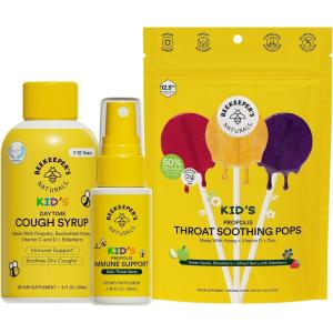 imageKids Prebiotic Fiber Lollipops by Beekeepers Naturals  Doctor Formulated Fiber Supplement Supports Digestive Regularity 3g of Fiber ampamp Honey Raspberry Blast ampamp Sweet Cherry Variety Pack 15 ctKids Immune Bundle