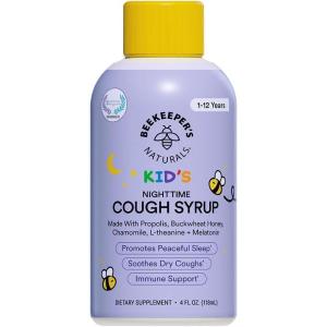 imageBeekeepers Naturals Kids Honey Cough Syrup  Day ampamp Night Value Pack  Immune Support with Elderberry Vitamin C D Propolis ampamp Raw Honey  Soothing Clean Ingredients  Two Pack 2 x 4 fl ozKids PM Cough Syrup