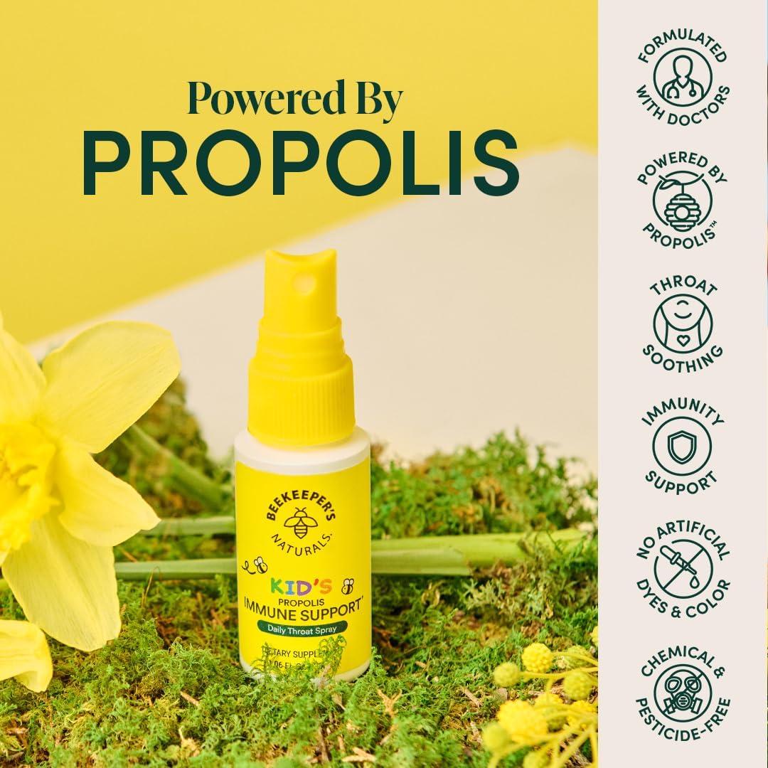 imagePropolis Throat Soother by Beekeepers Naturals  Maximum Throat Relief w Menthol Slippery Elm Bee Propolis Extract  Fastacting ampamp Cooling Comfort 10 ozPack of 1Kids Propolis 1 Pack