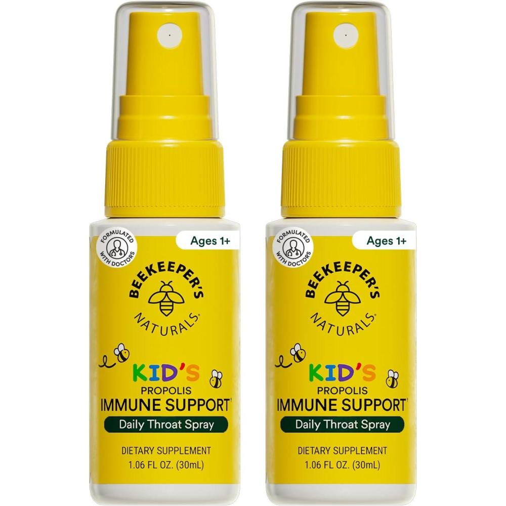 imagePropolis Throat Soother by Beekeepers Naturals  Maximum Throat Relief w Menthol Slippery Elm Bee Propolis Extract  Fastacting ampamp Cooling Comfort 10 ozPack of 1Kids Propolis 2 Packs