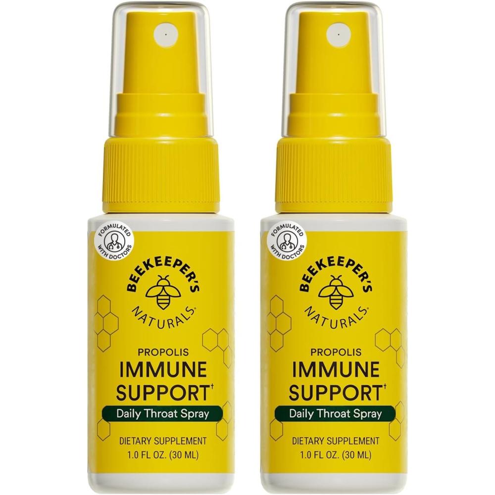 imagePropolis Throat Soother by Beekeepers Naturals  Maximum Throat Relief w Menthol Slippery Elm Bee Propolis Extract  Fastacting ampamp Cooling Comfort 10 ozPack of 1Adult Propolis 2 Packs