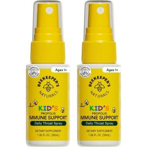 imagePropolis Throat Soother by Beekeepers Naturals  Maximum Throat Relief w Menthol Slippery Elm Bee Propolis Extract  Fastacting ampamp Cooling Comfort 10 ozPack of 1Kids Propolis 2 Packs