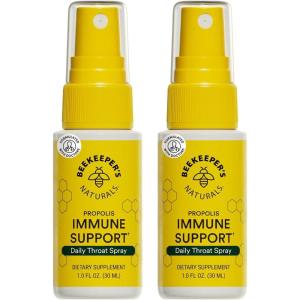 imagePropolis Throat Soother by Beekeepers Naturals  Maximum Throat Relief w Menthol Slippery Elm Bee Propolis Extract  Fastacting ampamp Cooling Comfort 10 ozPack of 1Adult Propolis 2 Packs