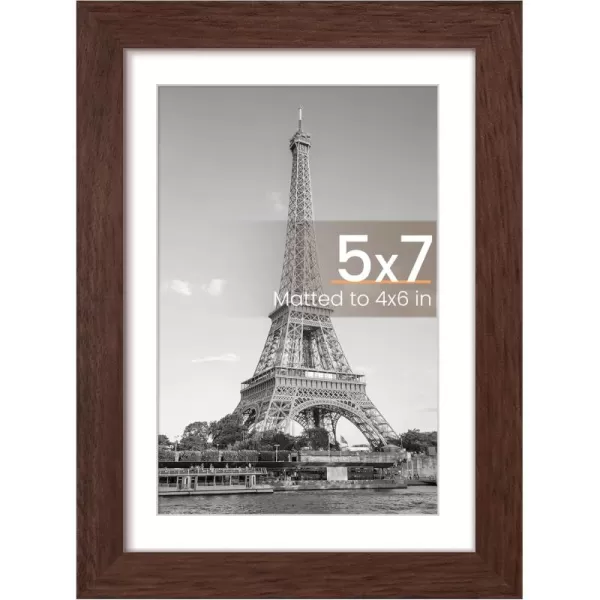 upsimples 8x10 Picture Frame Display Pictures 5x7 with Mat or 8x10 Without Mat Wall Hanging Photo Frame Red 1 PackBrown