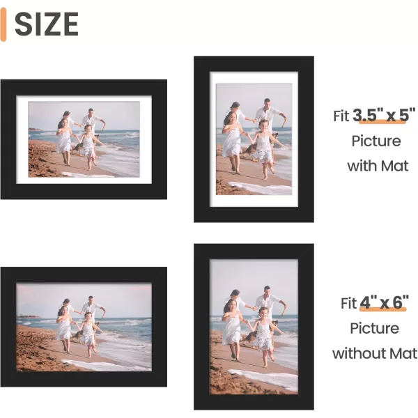 upsimples 4x6 Picture Frame Set of 10 Display Pictures 35x5 with Mat or 4x6 Without Mat Multi Photo Frames Collage for Wall or Tabletop Display BrownBlack