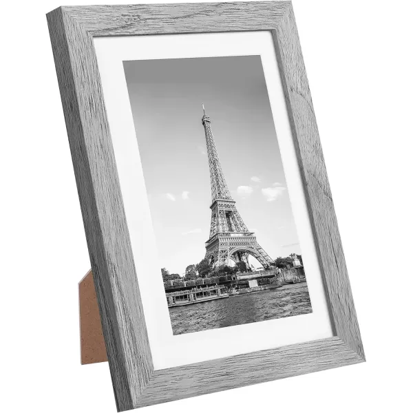 upsimples 4x6 Picture Frame Set of 10 Display Pictures 35x5 with Mat or 4x6 Without Mat Multi Photo Frames Collage for Wall or Tabletop Display BrownGray