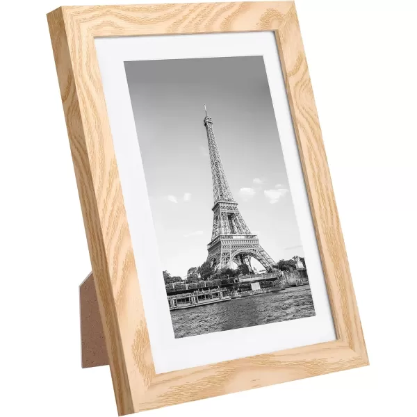 upsimples 4x6 Picture Frame Set of 10 Display Pictures 35x5 with Mat or 4x6 Without Mat Multi Photo Frames Collage for Wall or Tabletop Display BrownNatural