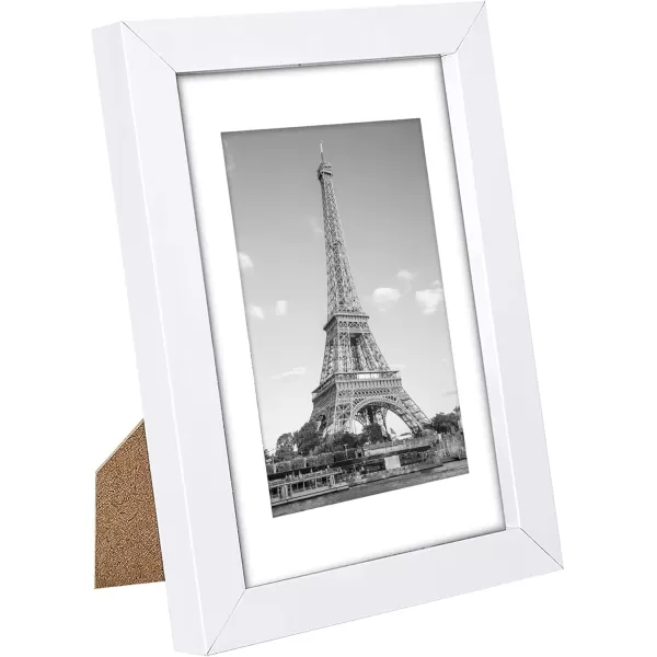 upsimples 4x6 Picture Frame Set of 10 Display Pictures 35x5 with Mat or 4x6 Without Mat Multi Photo Frames Collage for Wall or Tabletop Display BrownWhite