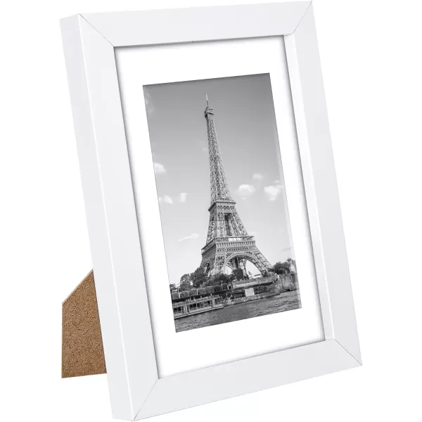 upsimples 4x6 Picture Frame Set of 10 Display Pictures 35x5 with Mat or 4x6 Without Mat Multi Photo Frames Collage for Wall or Tabletop Display BrownWhite