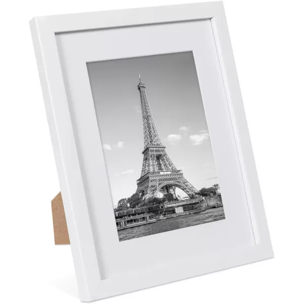 upsimples 4x6 Picture Frame Set of 10 Display Pictures 35x5 with Mat or 4x6 Without Mat Multi Photo Frames Collage for Wall or Tabletop Display BrownWhite