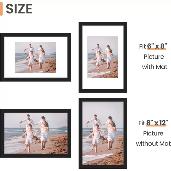 upsimples 8x10 Picture Frame Display Pictures 5x7 with Mat or 8x10 Without Mat Wall Hanging Photo Frame Red 1 PackBlack