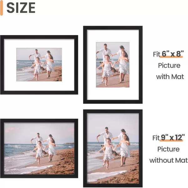 upsimples 8x10 Picture Frame Display Pictures 5x7 with Mat or 8x10 Without Mat Wall Hanging Photo Frame Red 1 PackBlack