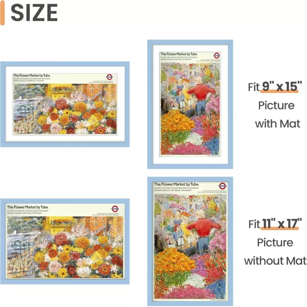 upsimples 8x10 Picture Frame Display Pictures 5x7 with Mat or 8x10 Without Mat Wall Hanging Photo Frame Red 1 PackBlue