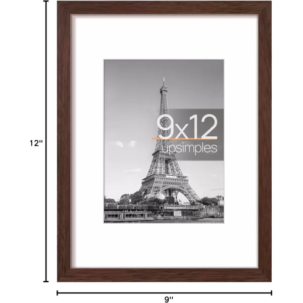 upsimples 8x10 Picture Frame Display Pictures 5x7 with Mat or 8x10 Without Mat Wall Hanging Photo Frame Red 1 PackBrown