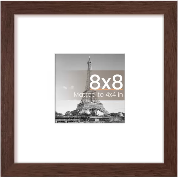 upsimples 8x10 Picture Frame Display Pictures 5x7 with Mat or 8x10 Without Mat Wall Hanging Photo Frame Red 1 PackBrown