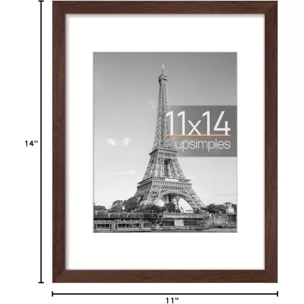 upsimples 8x10 Picture Frame Display Pictures 5x7 with Mat or 8x10 Without Mat Wall Hanging Photo Frame Red 1 PackBrown