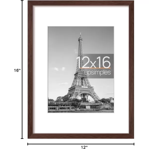 upsimples 8x10 Picture Frame Display Pictures 5x7 with Mat or 8x10 Without Mat Wall Hanging Photo Frame Red 1 PackBrown