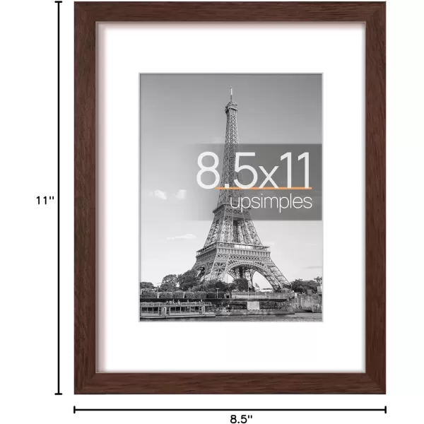 upsimples 8x10 Picture Frame Display Pictures 5x7 with Mat or 8x10 Without Mat Wall Hanging Photo Frame Red 1 PackBrown