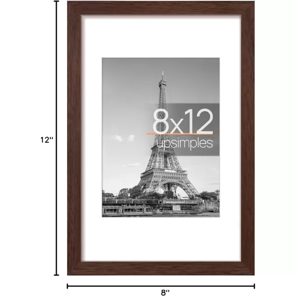 upsimples 8x10 Picture Frame Display Pictures 5x7 with Mat or 8x10 Without Mat Wall Hanging Photo Frame Red 1 PackBrown